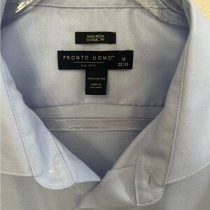 Pronto Uomo Classic Fit Non-Iron 100% Cotton Check Dress Shirt 18 32/33